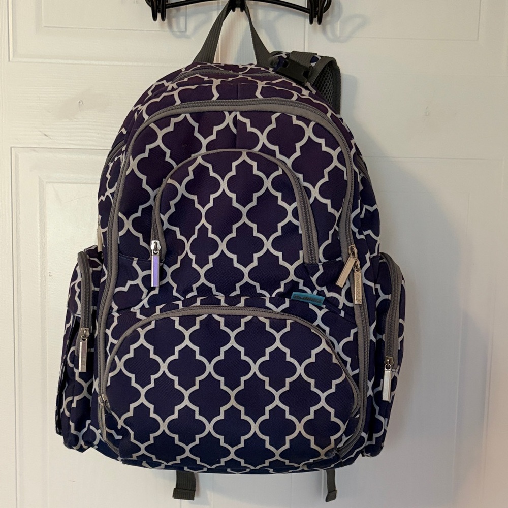 Navy Geometric Pattern Diaper Bag - image 1